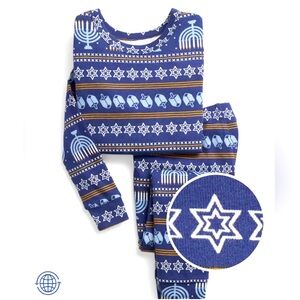 NWT BABY GAP Toddler Unisex Organic Cotton Hanukkah Menorah Pajama Set 5T